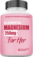 Magnesium Glycinate for Women, 250mg Elemental Per Capsule, 90 Day Supply, Chelated Supplement