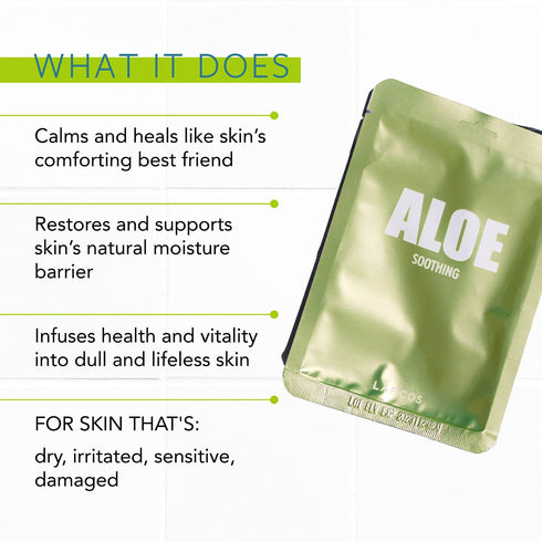 LAPCOS Aloe Sheet Mask, Daily Face Mask with Cucumber and Aloe Gel, 5-Pack, Korean Beauty Favorite