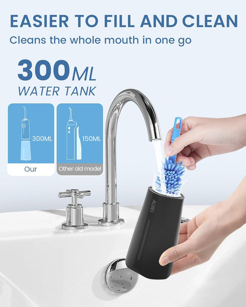 Water Flosser Teeth Pick: 9 Jet Tips Cordless Oral Irrigator with 300ML, 5 Modes Portable Power Dental Flossers, IPX7