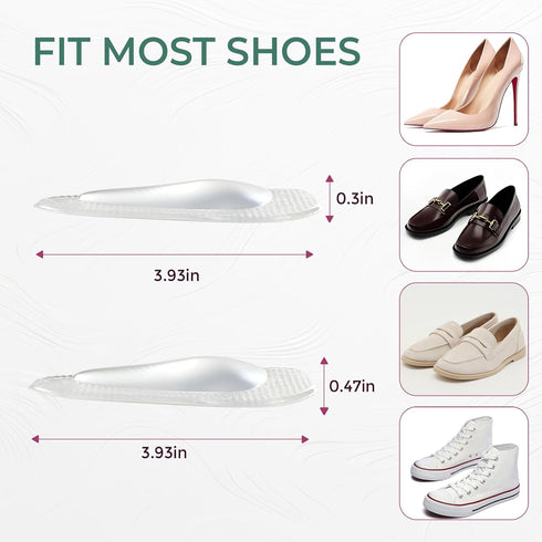 Welnove Arch Support Inserts - 8-Pair Gel Insoles for Plantar Fasciitis, Foot Pain Relief, Men Women