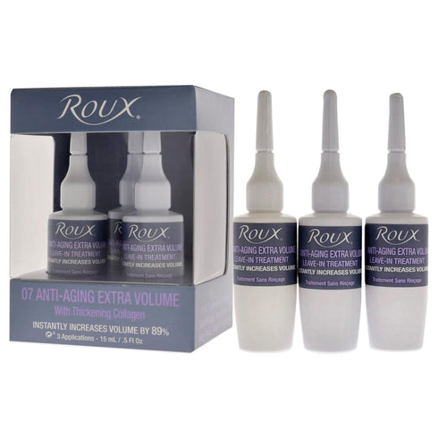 Roux Collagen Leave-In Treatment, Anti-Aging Ampolletas 07 Extra Volume Formula, 3 Count, .5 Fl Oz Each