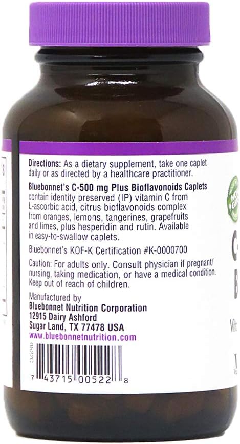 BlueBonnet Vitamin C 500 mg Caplets Plus Bioflavonoids - 90 Count