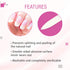 Nail Tek Crystal File Double-Sided Medium 5" with Fuchsia Companion Case, Professional Fingernail File for Manicure