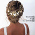 Unicra Silver Bride Wedding Hair Vine, Flower Bridal Hair Piece, Pearl Hair Accessories for Women & Girls (Gold)