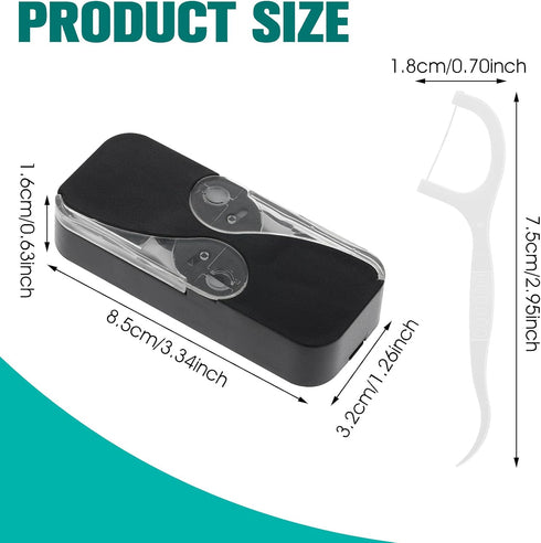 Automatic Dental Floss Case, Portable Flosser Dispenser, Travel Organizer with 10 Floss Picks for Teeth Cleaning