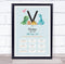 The Card Zoo New Baby Birth Details Christening Nursery Dinosaur Initial V Gift Print