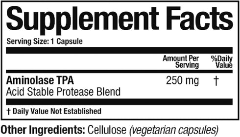 Arthur Andrew Medical Aminolase TPA, Optimal Protein Absorption, Vegan, Non-GMO, 30 Capsules