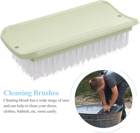 Mobestech 2pcs Cleaning Brush Set, Hand Scrub Brush, Deck Scrub Brush, Tile Scrubber, Shoe Brush, Minimalist Household
