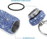 Portable Pill Case, Waterproof Pill Holder with Keychain, Bling Pill Box for Travel, Sky Blue