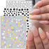 6 Sheets Flower Nail Art Stickers, 3D Self-Adhesive Black White Colorful Flowers Design for Manicure DIY Supplies