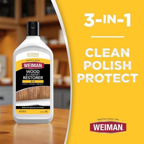 Weiman Wood Restore and Repair Kit, Wood Floor Scratch Repair, Furniture Markers Touch Up, Cabinet Cleaner, Removes