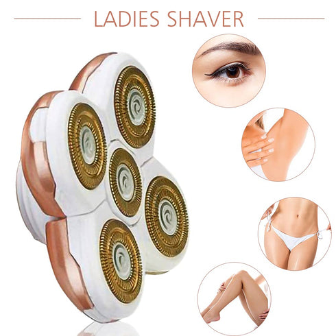 Women's Electric Shaver Replacement Heads : 5 Legs Hair Removal Razor Replacement Heads 4D Floating Heads Replacement Blades for Women