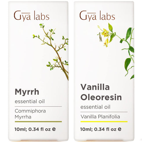Myrrh Oil & Vanilla Essential Oil for Skin Set - Aromatherapy Grade