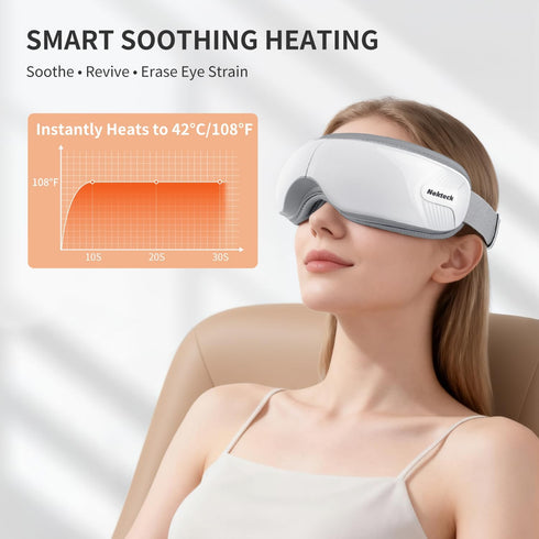 Nekteck Eye Massager with Heat, Birthday Gifts Eye Mask Massage for Migraine Relief, Heated Smart Migraine Massager