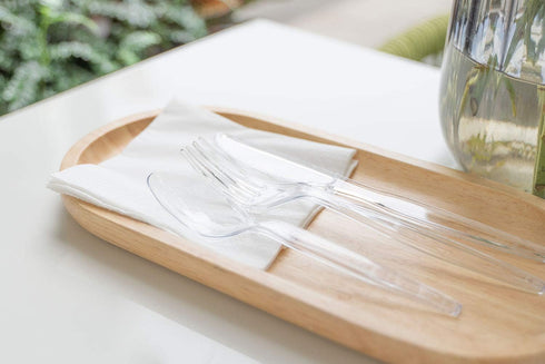 POSATE Clear Heavyweight Plastic Spoons, 100 Count