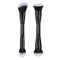 LORYP Black Makeup Brushes - 2Pcs Duo End Foundation and Blush & Highlighter Brush Set