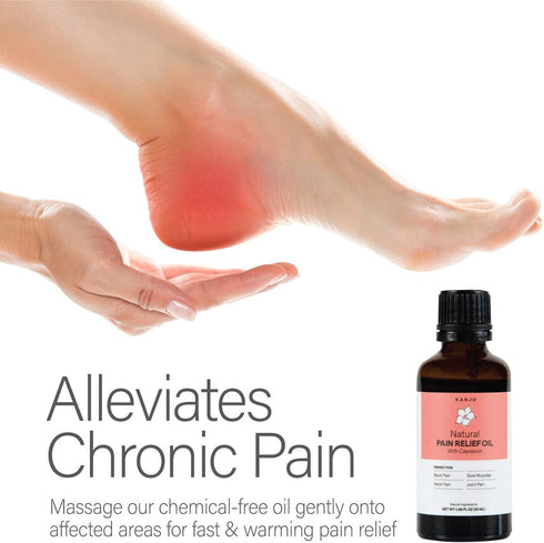 Kanjo Natural Pain Relief Oil | for Back & Neck, Joints & Muscles | Helps Soothe Sore Muscles with Warming Capsaicin