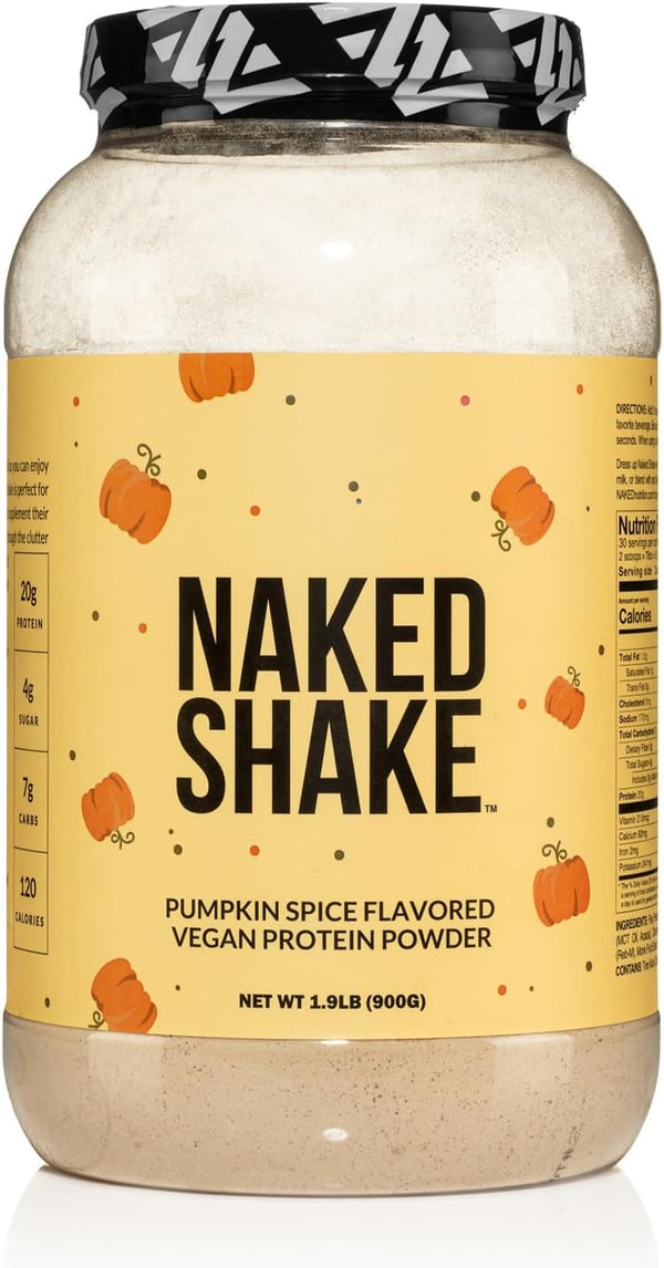 Naked Shake - Pumpkin Spice Protein Shake, Plant Based Protein with MCT Oil, 30 Servings