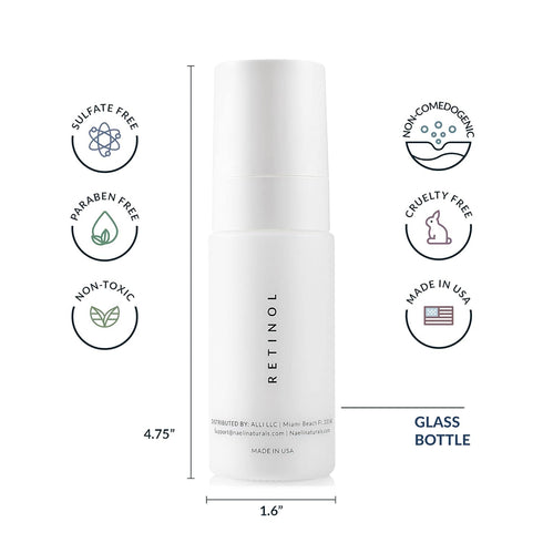 Retinoid Cream - 4.25% Retinol Night Moisturizer for Face & Neck with Collagen, Peptides & Hyaluronic Acid, 1.4 oz