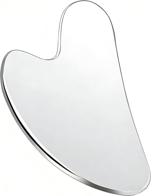 YOFAN Mirror Polished Gua Sha Massager - Stainless Steel Face Tool for Gliding