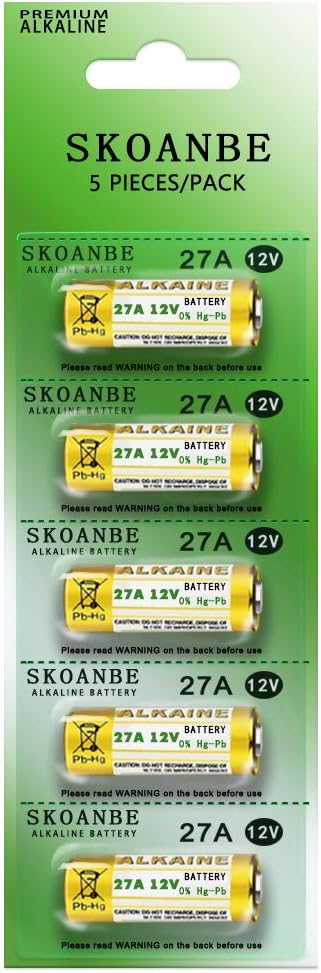 SKOANBE 27A 12V Alkaline Battery - Pack of 5