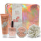 Spa Gift for Women, 4 Pcs Relaxation Set with Body Lotion, Body Spray, Bath Salts & Puff - Self Care Gifts by Draizee