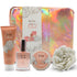 Spa Gift for Women, 4 Pcs Relaxation Set with Body Lotion, Body Spray, Bath Salts & Puff - Self Care Gifts by Draizee