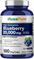 NusaPure Blueberry Concentrate 20,000mg - 180 Veggie Powder Caps, 100% Vegetarian, Non-GMO
