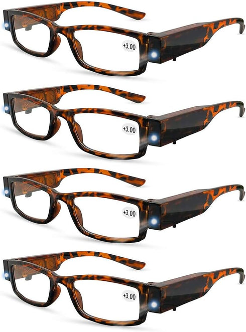 Reading Glasses with Lights - LED Readers Eyeglasses Magnifier for Enhanced Reading Experience