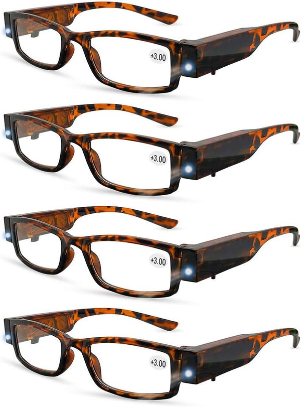 Reading Glasses with Lights - LED Readers Eyeglasses Magnifier for Enhanced Reading Experience