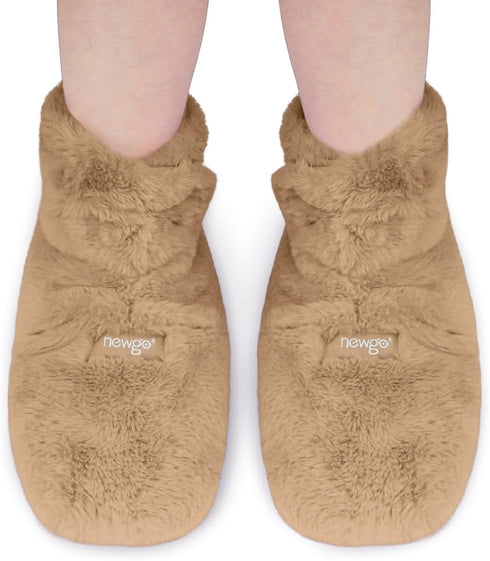 NEWGO Microwaveable Booties Foot Warmers - Heating Pad for Foot Heated Slippers for Cold Feet, Plantar Fasciitis,