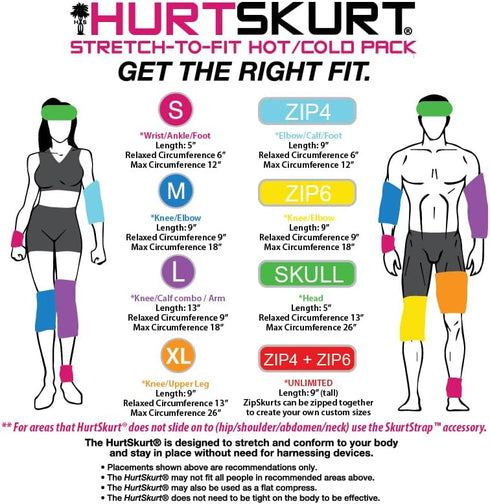 HurtSkurt ZipSkurt4 Therapy Compression Gel Sleeve, Adjustable Zipper Lock for Hand, Wrist, Forearm, Foot, Ankle Pain