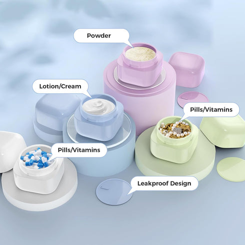 Travel Containers for Toiletries, TSA Approved 1.7oz Leak-proof Travel Size Containers for Cosmetic Cream