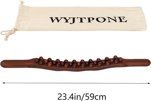 WYJTPONE Tools,31 (31beads) Guasha Wood Massage Stick Beads Back Massage Roller Stick,Lymphatic Drainage Massager
