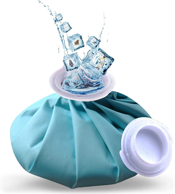 Reusable Ice Pack for Injuries, 9" Hot Water Bag for Hot & Cold Therapy, No-Leak Elastic Bag