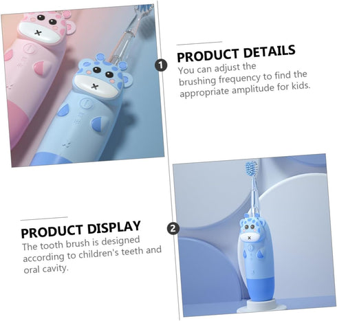 Mikinona Cartoon Sonic Electric Toothbrush for Frequency Ergonomic Grip for Healthy Brushing Habits Includes Blue Brush