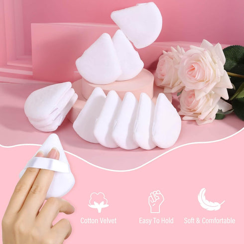 Thrilez 20pcs Triangle Powder Puff, Loose Powder Puffs for Face Powder, Setting Powder Puff for Makeup, Sponge