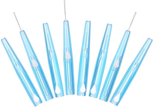 60Pcs Push-Pull Interdental Brush 0.7 MM Dental Toothpick Cleaners for Oral Care