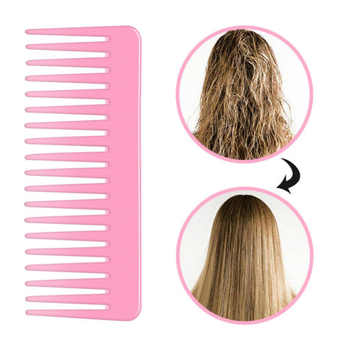 Wide Tooth and Large Detangling Comb Set for Long, Curly Hair - No Handle Styling Combs (2 Pieces)