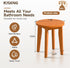 16 Inch Round Bamboo Waterproof Shower Bathroom Stool Chair, Duty Wooden Bath Corner Shaving Legs Bench Seat (Honey