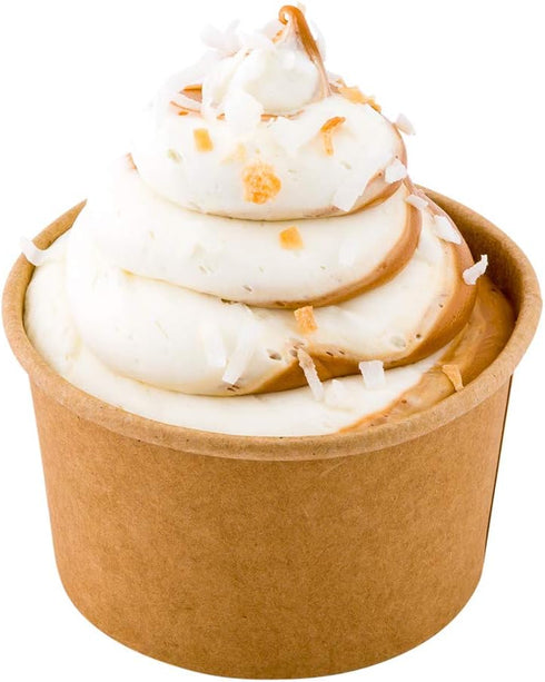 Coppetta 5-Ounce Dessert Cups, 50 Disposable Ice Cream Cups - Lids Sold Separately, Sturdy Kraft Paper Frozen Yogurt