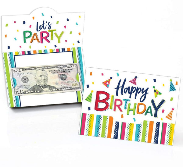 Big Dot of Happiness Cheerful Happy Birthday - Colorful Birthday Party Money
