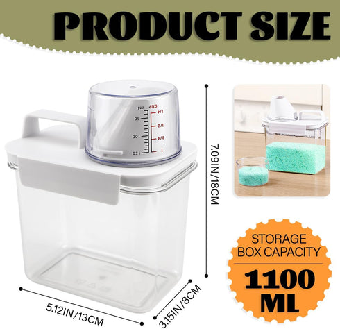 Liquid Laundry Detergent Dispenser Container, 1100ml for Detergent, Softener, Bleach, Powder, Soda, etc.