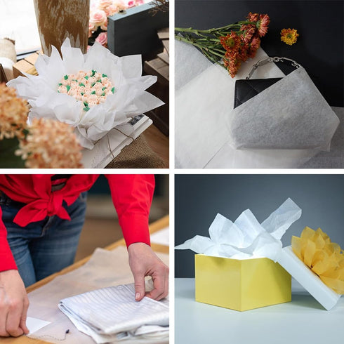130 Sheets 20"x14" White Wrapping Tissue Paper Bulk for Gift Bags, Christmas, Weddings, Birthday Party Decoration