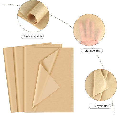 NEBURORA 120 Sheets Kraft Tissue Paper 14 x 20 Inches Brown Bulk Wrap Paper Sheets for Gift Bags Birthday Christmas