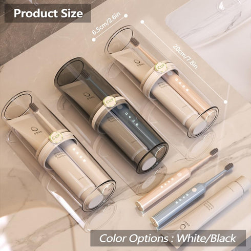 Travel Electric Toothbrush Cup Holder, Portable Toothbrush Case and Travel Kit for Bathroom Trips (White)