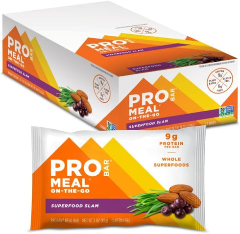 PROBAR Meal Bar, Superfood Slam, Non-GMO, Gluten-Free, Healthy, Plant-Based Whole Food Ingredients, 3 Ounce (Pack of 12)