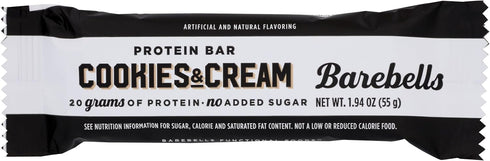 Barebells Protein Bar - Cookies & Cream Flavor, 20g Protein, No Added Sugar, 55g, 1.94 Ounce (Pack of 12)