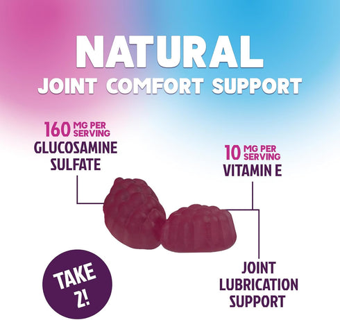 Gummies 60 Gummies Joint Support - Glucosamine Plus Vitamin E Nature's Joint Support Supplement for Occasional
