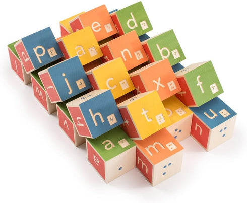 Uncle Goose Braille ABC Blocks, Made in The USA